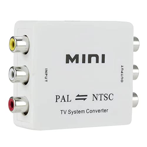 SAIZHUO PAL to NTSC Converter, Mini 1080P PAL NTSC Mutual Conversion PAL to NTSC/NTSC to PAL Converter, for TV, DVD Player/Recorders, VCR, etc