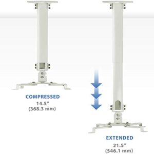 Mount-It! Ceiling Projector Mount | Full Motion and Height Adjustable from 14.5 - 21.5 Inches | Universal Bracket Fits Epson, Optoma, Benq, and Viewsonic Projectors | 30 Lbs Capacity (Medium)