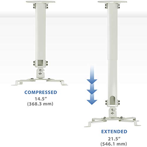 Mount-It! Ceiling Projector Mount | Full Motion and Height Adjustable from 14.5 - 21.5 Inches | Universal Bracket Fits Epson, Optoma, Benq, and Viewsonic Projectors | 30 Lbs Capacity (Medium)