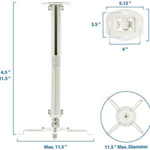 Mount-It! Ceiling Projector Mount | Full Motion and Height Adjustable from 14.5 - 21.5 Inches | Universal Bracket Fits Epson, Optoma, Benq, and Viewsonic Projectors | 30 Lbs Capacity (Medium)