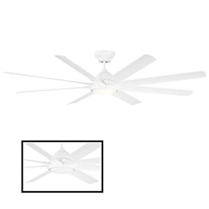 Hydra Smart Indoor and Outdoor 8-Blade Ceiling Fan 80in Matte White with 3000K LED Light Kit and Wall Control works with Alexa, Google Assistant, Samsung Things, and iOS or Android App