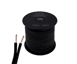 16awg gauge speaker cable speaker wire black (50ft)