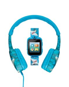 playzoom 2 kids smartwatch & headphones – video camera selfies stem learning educational fun games, mp3 music player audio books touch screen sports digital watch gift for kids toddlers boys girls