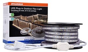 sylvania led plug-in 32.8′ outdoor flex light strip complete lighting kit, 6500k daylight color temperature – 1 pack (75626)