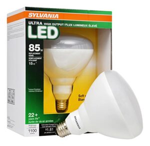 ledvance 79176 sylvania dimmable led bulb, 15 w, 120 v, br40, medium, 25000 hr, warm white