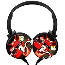 my dabbing foxy headphones lightweight with mic over ear sport stereo headsets for men&women 3.5mm