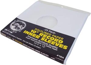 (25) 10″ premium polylined heavyweight record inner sleeves – archival quality, heavyweight paper & plastic #10ia