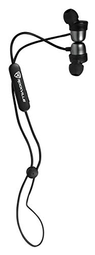 Rockville EBT35 Gunmetal Magnetic Bluetooth Earbuds in-Ear Sport Headphones/IPX5