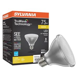 sylvania led truwave natural series par30 light bulb, 75w equivalent, efficient 9w, medium base, dimmable, 3000k, white – 1 pack (40914)