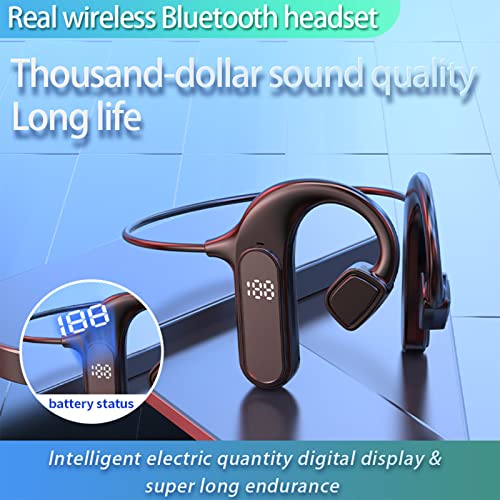 Wireless Headset Bone-Conduction Headphones Bluetooth 5.2 Open Ear Headphones Sports Earphones with Built-in Mic, Sweat Resistant Headset for Running, Hiking, Driving