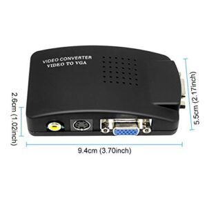 M MAKETHEONE RCA to VGA Adapter, Composite AV S-Video RCA Input to VGA Female Output Converter, Transfer Video Graphic Signal from CCTV PC Laptop DVD DVR VCR TVBox to VGA Monitor Projector Computer