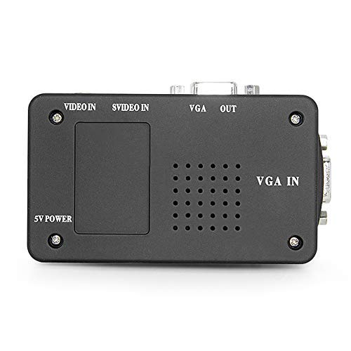 M MAKETHEONE RCA to VGA Adapter, Composite AV S-Video RCA Input to VGA Female Output Converter, Transfer Video Graphic Signal from CCTV PC Laptop DVD DVR VCR TVBox to VGA Monitor Projector Computer