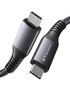 stouchi usb c to usb c cable 100w 10ft, 5a usb type c fast charging long cord compatible with macbook pro 16”/15”/13”, macbook air, ipad pro/air/mini, dell xps 15/13, galaxy s/note, pixel and more