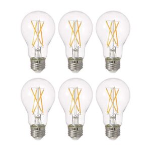 sylvania led truwave natural series a19 light bulb, 75w equivalent, efficient 11w, 1100 lumens, dimmable, clear, 2700k, soft white – 6 pack (40807)
