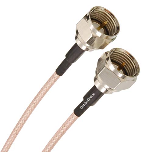 CablesOnline, 2-Pack 6-inches Slim Coax 75-ohm RG179 with F-Type Connectors TV, Satellite & Antenna Cable, SI-FF100-2