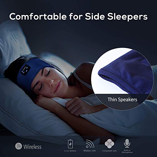 Fulext Sleep Headphones Wireless, Upgrage Wireless Sports Headband Headphones with Ultra-Thin HD Stereo Speakers Long Time Play for Side Sleepers Running Yoga Travel, Gifts for Men Women