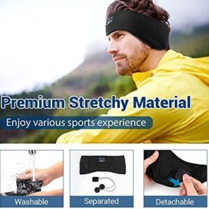 MUSICOZY Sleep Headphones Bluetooth Headband Wireless Music Headband Headphones, Earbuds IPX6 Waterproof for Side Sleepers Women Men Workout Running Insomnia Travel Yoga Cool Gadgets Unique Gift 2 Pcs