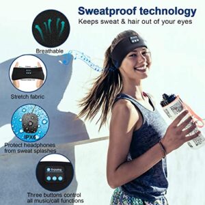 MUSICOZY Sleep Headphones Bluetooth Headband Wireless Music Headband Headphones, Earbuds IPX6 Waterproof for Side Sleepers Women Men Workout Running Insomnia Travel Yoga Cool Gadgets Unique Gift 2 Pcs