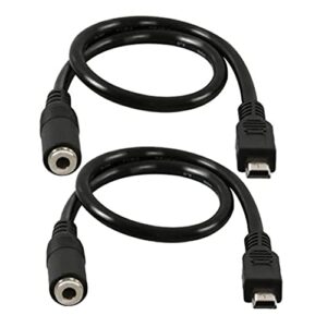 wpeng qaoquda (2-pack) mini usb male to 3.5mm female audio cable for active clip mic microphone adapter cord-1feet
