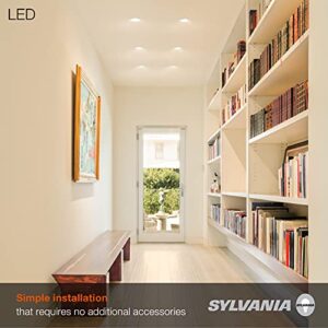 SYLVANIA 5”/6” LED Slim MicroDisk Recessed Downlight with Trim, 16W=100W, 5 CCT Selectable (2700K, 3000K, 3500K, 4000K, 5000K), Dimmable, Wet Rated / UL / Energy Star - 12 Pack (62238)