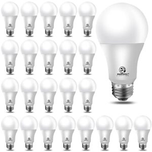 energetic 24 pack led light bulbs, 60 watt equivalent a19 led bulb, soft white 2700k, non-dimmable, e26 base, ul listed, 15000 hrs, standard light bulbs