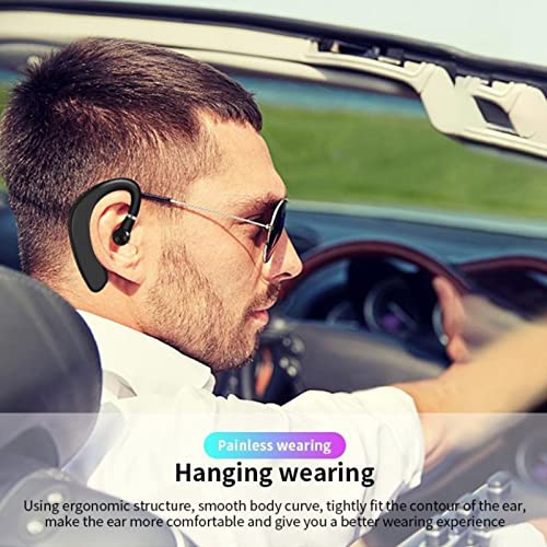 Archuu Wireless Bluetooth Headphone,Painless Wearing Headset,Ear Hook Earbuds, Lightweight, Hands Free Single Ear Business Earphone,Waterproof Earpiece for Business/Office/Sports