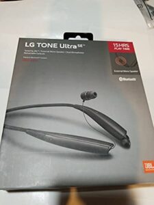 lg tone ultra se bluetooth wireless stereo neckband earbuds tuned by jbl (hbs-835s) – black