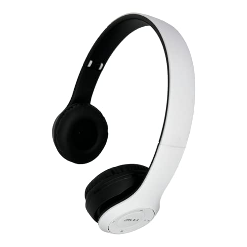 White P47 Wireless Headphones, Microphone, Sport Headphones, Headphone for TV, Sound as Sport Earphones with Mic, Noise Cancelling, Computer, Workout, Wire,