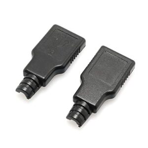 Maxmoral 10PCS USB 2.0 Connector A Type Male 4-Pin Plug with Black Plastic Cover DIY Connector