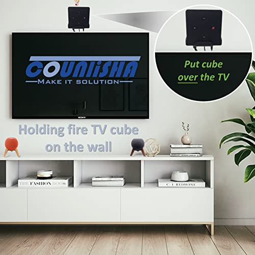 Metal Wall Mount for Fire TV Cube (3rd Gen) 2022 Released,Secure Metal Holder for fire TV Cube (1st Gen,2nd Gen),Sturdy Steel Stand with Soft Foam Hold fire TV Cube for Wall,Furniture,Ceiling (Black)