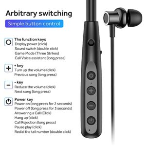 CREVIEW Neckband Bluetooth Headphones,in-Ear Sports Earphones, 100 Hours Playback, Bluetooth 5.3 with Beautiful Music Sound and Microphone for Call. Headphones Gift for Friends