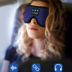 LC-dolida Bluetooth Sleep Mask Sleep Headphones Smart Auto Off Timer Sleeping Headphones for Side Sleepers Breathable 3D Music Eye Mask Cool Tech Gadgets Birthday Holiday Unique Gifts for Men