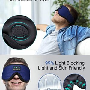 LC-dolida Bluetooth Sleep Mask Sleep Headphones Smart Auto Off Timer Sleeping Headphones for Side Sleepers Breathable 3D Music Eye Mask Cool Tech Gadgets Birthday Holiday Unique Gifts for Men