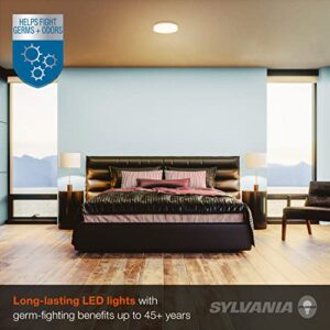 LEDVANCE Sylvania 13" Flush Mount Light Fixture with LightSHIELD Technology, Germicidal, 18W=100W, 1260 Lumens, Dimmable, 90 CRI, 3500K (Bright White), White (75749)