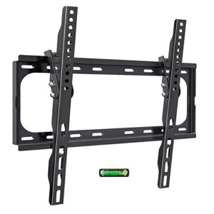 tilting tv wall mount low profile for most 26-55 inch flat screen curved tvs, wall mount tv bracket max vesa 400x400mm and holds up to 99lbs, tv mount fits max 16 inch wood studs sibeike