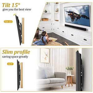 Tilting TV Wall Mount Low Profile for Most 26-55 inch Flat Screen Curved TVs, Wall Mount TV Bracket Max VESA 400x400mm and Holds up to 99lbs, TV Mount Fits Max 16 inch Wood Studs SIBEIKE