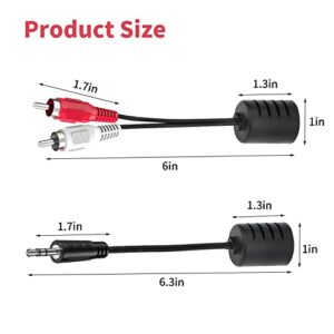 Ullnosoo Audio Balun, RCA Over Cat5/ 6, 3.5mm Stereo to RJ45 and 2 RCA Male to RJ45 Adapter Extender Converter