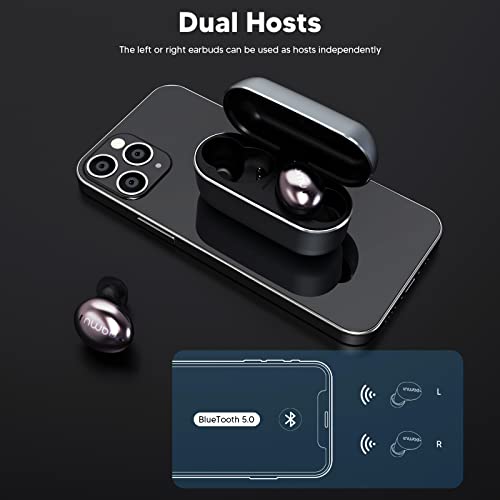 pamu Wireless Earbuds Bluetooth Headphones with Charging Case, ENC Noise Canceling in-Ear Sports Earphones w/Twin&Mono Mode, Hi-Fi Stereo Sound, Touch Control/IPX4 Waterproof/21 Hrs Playback, Grey