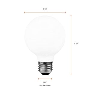 LEDVANCE Sylvania Reduced Eye Strain G25 Globe LED Light Bulb, 60W = 6W, 13 Year, Dimmable, Frosted, 2700K, Soft White - 6 Pack (41245)