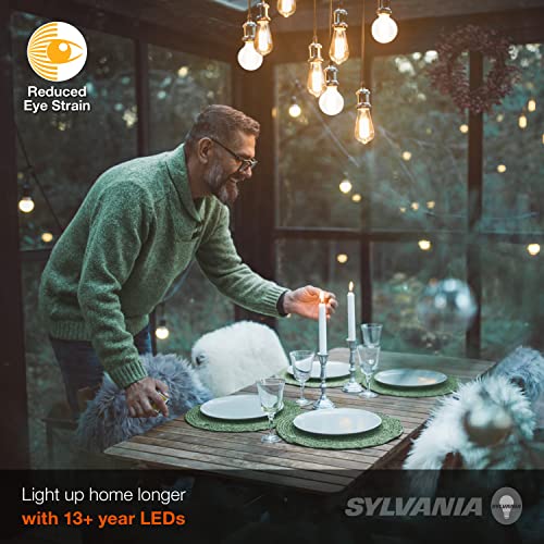 LEDVANCE Sylvania Reduced Eye Strain G25 Globe LED Light Bulb, 60W = 6W, 13 Year, Dimmable, Frosted, 2700K, Soft White - 6 Pack (41245)