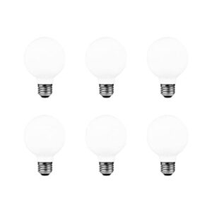 LEDVANCE Sylvania Reduced Eye Strain G25 Globe LED Light Bulb, 60W = 6W, 13 Year, Dimmable, Frosted, 2700K, Soft White - 6 Pack (41245)