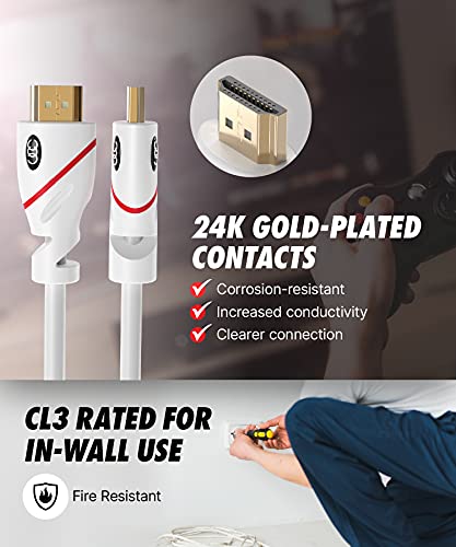 Ultra Clarity Cables HDMI Cable 35ft - in-Wall High Speed HDMI Cord - CL3 Rated - Supports 4K, 3D, Full HD, 2160p with Ethernet - Audio Return - Latest Version - 35 Feet (10.6 Meters)