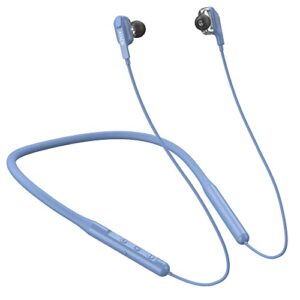ayaeri bluetooth 5.0 neckband headphones wireless earbuds with microphone comfortable ergonomic design auto pairing 12h playtime sound with stereo bass for iphone & android (blue)