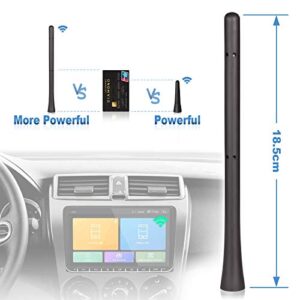 Eightwood Universal Car Radio Rubber Antenna Mast 7 inch FM AM Roof Mount Vehicle Antennae Replacement with M4 M5 M6 Screw Adapter