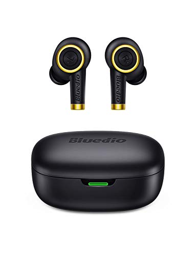 Bluedio Bluetooth Wireless Earbuds, P(Particle) Wireless Earbud Headphones in-Ear Earphones with Charging Case, Mini Car Headset Built-in Mic for Cell Phone/Running/Android, 6Hrs Playtime