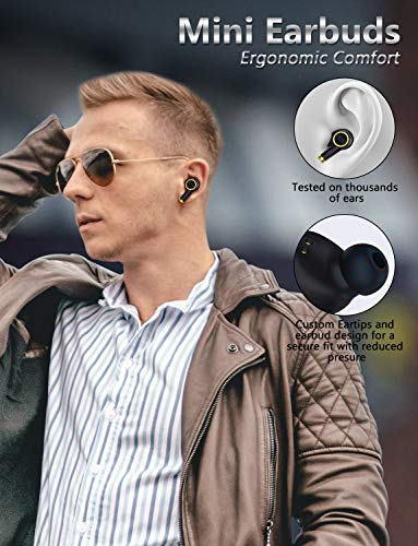 Bluedio Bluetooth Wireless Earbuds, P(Particle) Wireless Earbud Headphones in-Ear Earphones with Charging Case, Mini Car Headset Built-in Mic for Cell Phone/Running/Android, 6Hrs Playtime