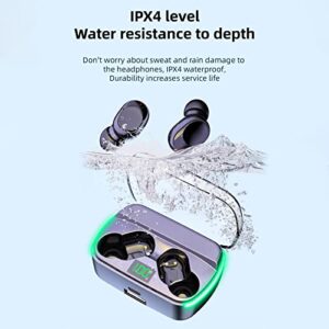 5.3 Digital Display Wireless Bluetooth Headset - Waterproof Noise Cancellation HiFi Sound Quality Cool Breathing Light in Ear Touch-Control Wireless Mini Stereo Earphones for Outdoor Office Sports