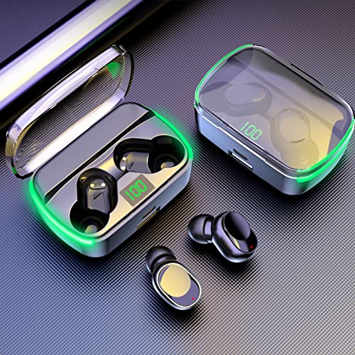 5.3 Digital Display Wireless Bluetooth Headset - Waterproof Noise Cancellation HiFi Sound Quality Cool Breathing Light in Ear Touch-Control Wireless Mini Stereo Earphones for Outdoor Office Sports