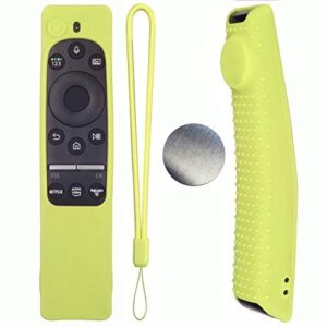 silicone protecitve case cover for samsung smart tv remote control bn59 series, with magnet anti-lost shockproof soft anti slip samsung remote control cover(luminus green)