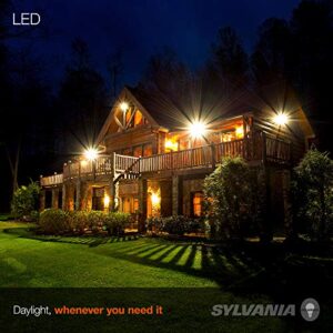 Sylvania Night Chaser LED PAR38 Light Bulb, 250W = 23W, 22 Year, Dimmable, Super Bright 2650 Lumens, Wet Rated, 3000K, White - 2 Pack (41359)